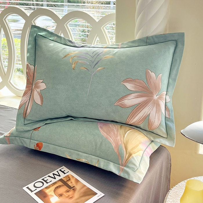 91家纺网 家纺一手货源 找家纺 威布斯 2025新款加厚纯棉全棉磨毛三件套四件套 绿野仙踪-绿灰