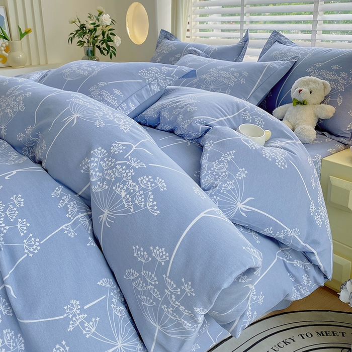 91家纺网 家纺一手货源 找家纺 威布斯 2025新款加厚纯棉全棉磨毛三件套四件套 晨慕间-灰