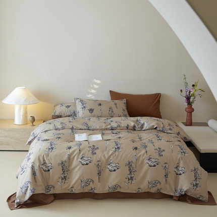 怡家居 2024新款全棉磨毛印花四件套 秋屿