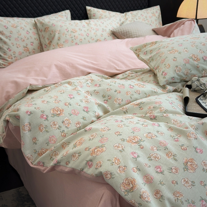 91家纺网 家纺一手货源 找家纺 怡家居 2024新款全棉磨毛印花四件套 美伊