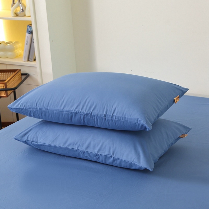 91家纺网 家纺一手货源 找家纺 晶缦家纺 2024新款全棉13376纯色喷气全棉磨毛单品枕套 暖芸馨-靛青蓝