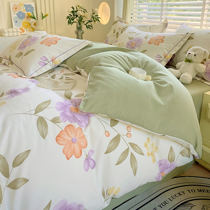 91家纺网 家纺一手货源 找家纺 威布斯 2025新款加厚纯棉全棉磨毛三件套四件套 秋天童话-黄