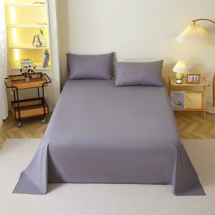 91家纺网 家纺一手货源 找家纺 晶缦家纺 2024新款全棉13376纯色喷气全棉磨毛单品床单 暖芸馨-深青灰