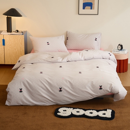 怡家居 2024新款全棉磨毛印花四件套 萌宠