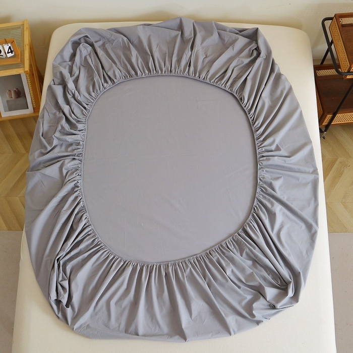 91家纺网 家纺一手货源 找家纺 晶缦家纺 2024新款全棉13376纯色喷气全棉磨毛单品床笠 暖芸馨-浅青灰