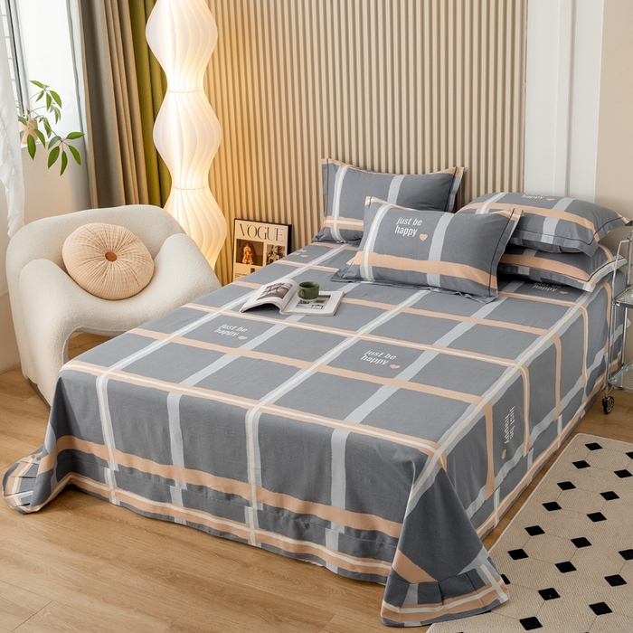 91家纺网 家纺一手货源 找家纺 威布斯 2025新款加厚纯棉全棉磨毛三件套四件套 初遇-蓝