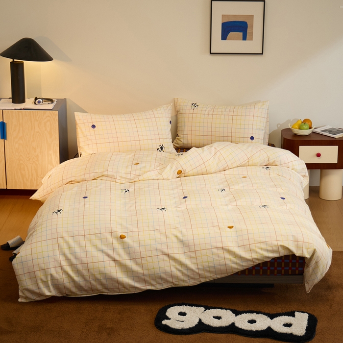 91家纺网 家纺一手货源 找家纺 怡家居 2024新款全棉磨毛印花四件套 萌舍