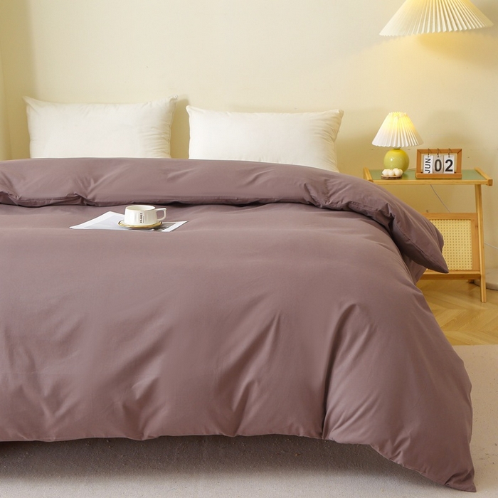 91家纺网 家纺一手货源 找家纺 晶缦家纺 2024新款全棉13376纯色喷气全棉磨毛单品被套 暖芸馨-深松棕