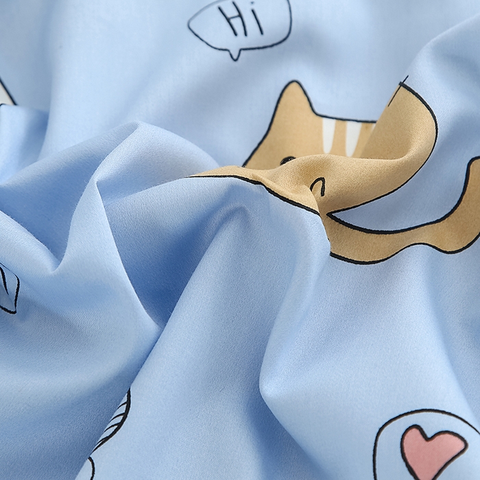 91家纺网 家纺一手货源 找家纺 2024新款A类60支印花儿童枕头套 招财猫