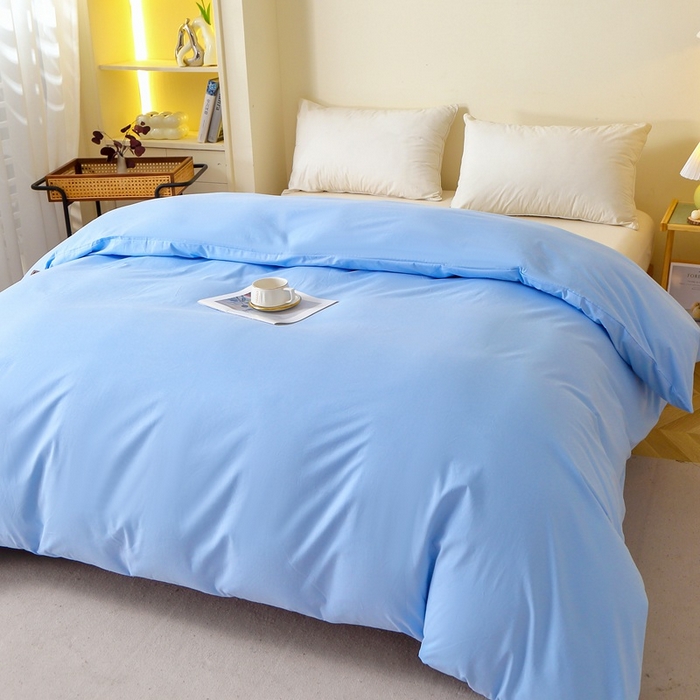 91家纺网 家纺一手货源 找家纺 晶缦家纺 2024新款全棉13376纯色喷气全棉磨毛单品被套 暖芸馨-淡天兰