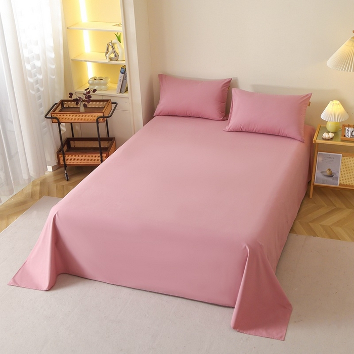 91家纺网 家纺一手货源 找家纺 晶缦家纺 2024新款全棉13376纯色喷气全棉磨毛单品床单 暖芸馨-山黎豆红