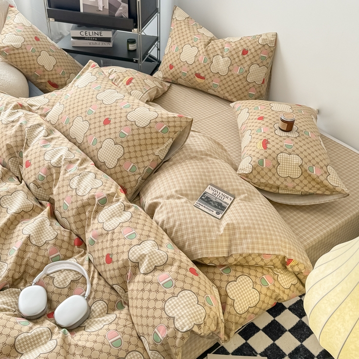 91家纺网 家纺一手货源 找家纺 呗旺鹿 2024新款全棉印花休闲风四件套 保罗