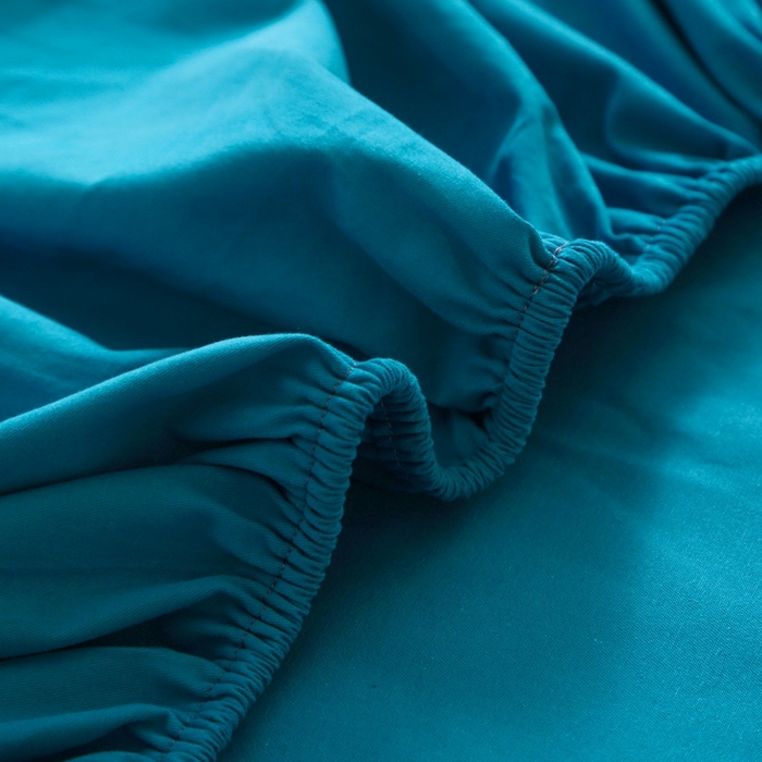 91家纺网 家纺一手货源 找家纺 晶缦家纺 2024新款全棉13376纯色喷气全棉磨毛单品床笠 暖芸馨-云山蓝