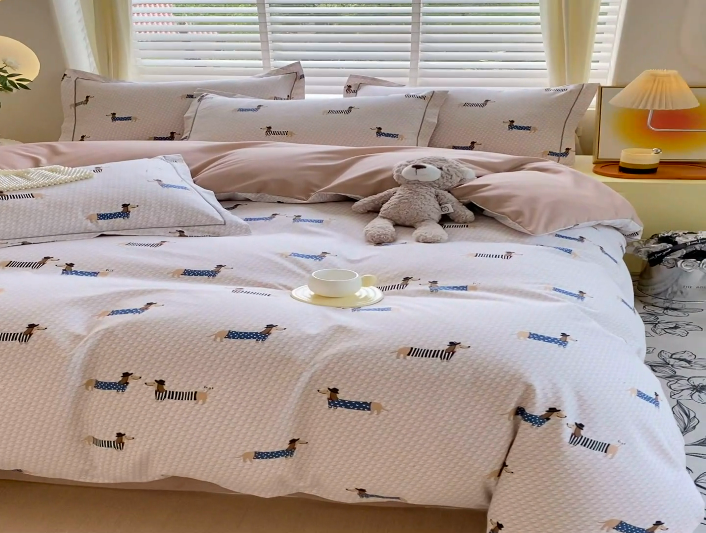 91家纺网 家纺一手货源 找家纺 威布斯 2025新款加厚纯棉全棉磨毛三件套四件套 绅士汪-咖