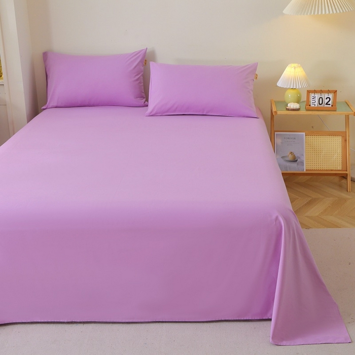 91家纺网 家纺一手货源 找家纺 晶缦家纺 2024新款全棉13376纯色喷气全棉磨毛单品床单 暖芸馨-雾紫色