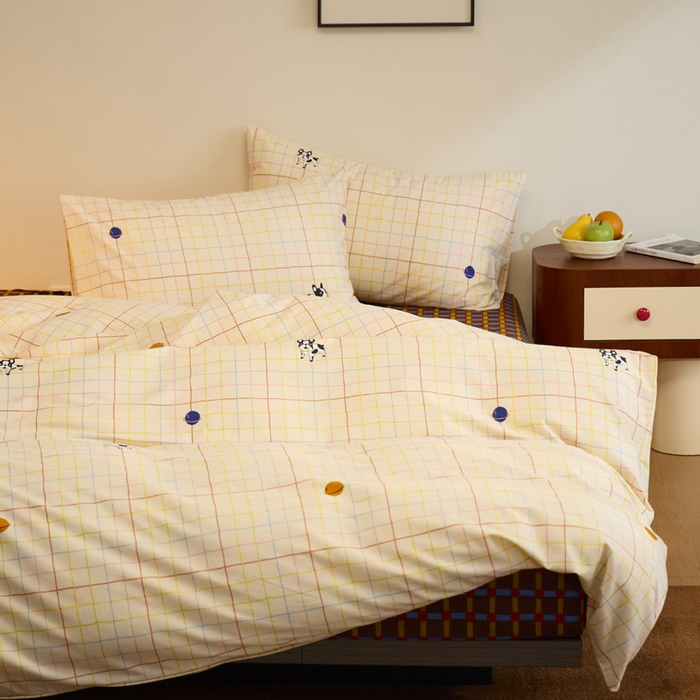 91家纺网 家纺一手货源 找家纺 怡家居 2024新款全棉磨毛印花四件套 萌舍