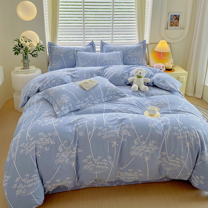 91家纺网 家纺一手货源 找家纺 威布斯 2025新款加厚纯棉全棉磨毛三件套四件套 晨慕间-灰