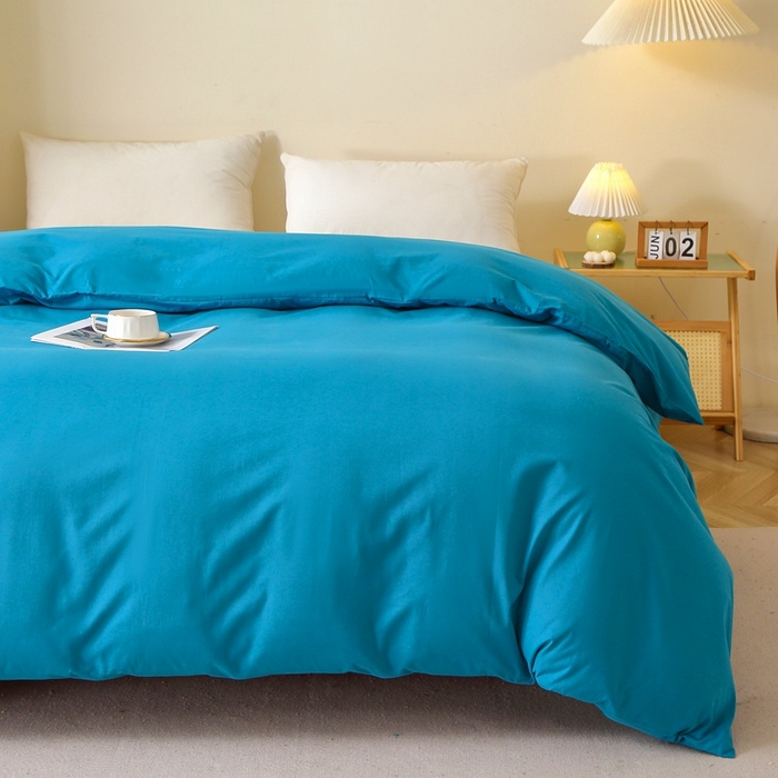 91家纺网 家纺一手货源 找家纺 晶缦家纺 2024新款全棉13376纯色喷气全棉磨毛单品被套 暖芸馨-云山蓝