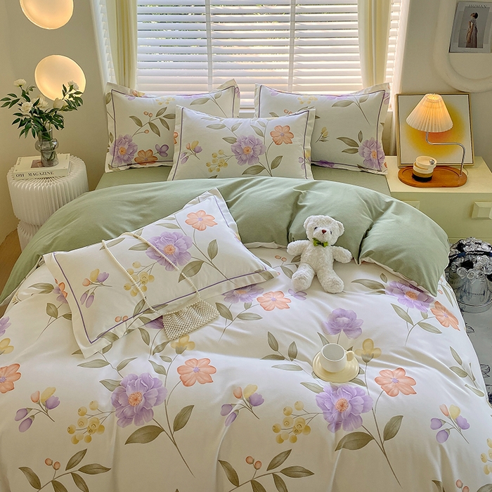 91家纺网 家纺一手货源 找家纺 威布斯 2025新款加厚纯棉全棉磨毛三件套四件套 秋天童话-黄