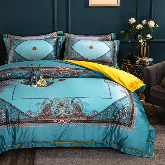 91家纺网 家纺一手货源 找家纺 梵克保罗 2024秋冬新款有氧臻棉绒数码印花9斤四件套（控价+100） 柏林-兰