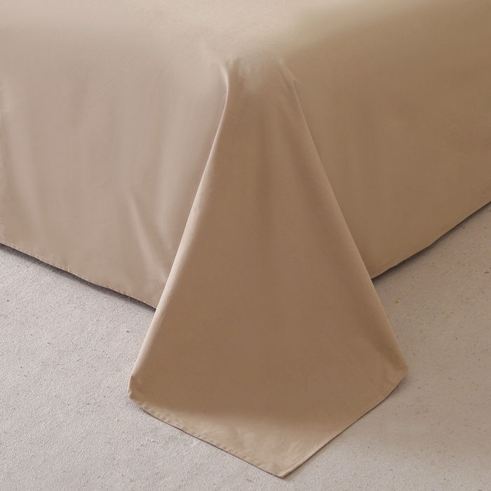 91家纺网 家纺一手货源 找家纺 晶缦家纺 2024新款全棉13376纯色喷气全棉磨毛单品床单 暖芸馨-鹿角棕