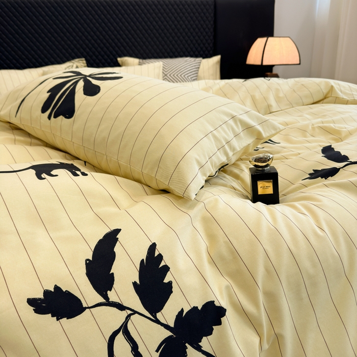 91家纺网 家纺一手货源 找家纺 怡家居 2024新款全棉磨毛印花四件套 左秋