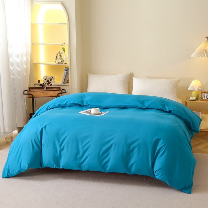 91家纺网 家纺一手货源 找家纺 晶缦家纺 2024新款全棉13376纯色喷气全棉磨毛单品被套 暖芸馨-云山蓝