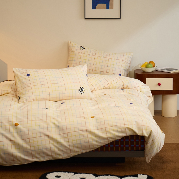 91家纺网 家纺一手货源 找家纺 怡家居 2024新款全棉磨毛印花四件套 萌舍