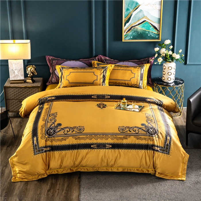 91家纺网 家纺一手货源 找家纺 梵克保罗 2024秋冬新款有氧臻棉绒数码印花9斤四件套（控价+100） 佛罗伦萨-黄