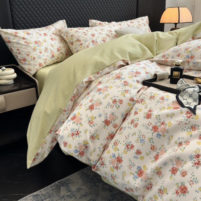 91家纺网 家纺一手货源 找家纺 怡家居 2024新款全棉磨毛印花四件套 春夕集