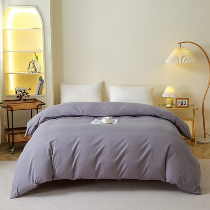 晶缦家纺 2024新款全棉13376纯色喷气全棉磨毛单品被套 暖芸馨-深青灰
