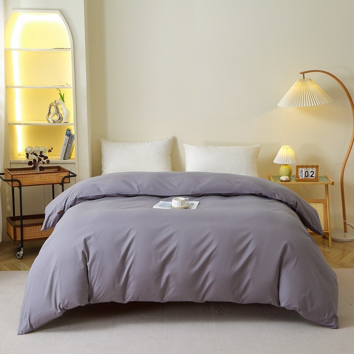 91家纺网 家纺一手货源 找家纺 晶缦家纺 2024新款全棉13376纯色喷气全棉磨毛单品被套 暖芸馨-深青灰