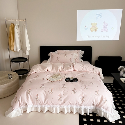 91家纺网 家纺一手货源 找家纺 （总）2025新款加厚100s全棉磨毛四件套-蓓特兔