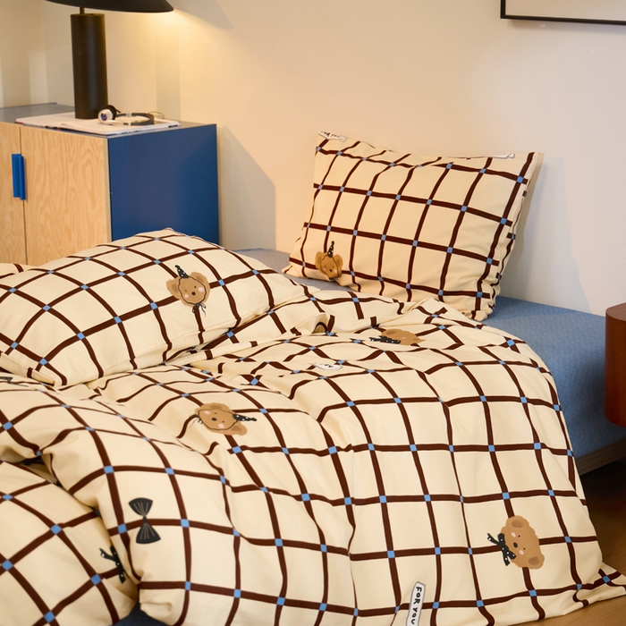 91家纺网 家纺一手货源 找家纺 怡家居 2024新款全棉磨毛印花四件套 云漫