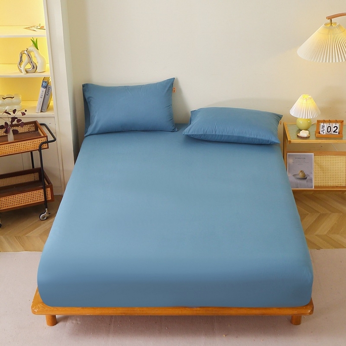 91家纺网 家纺一手货源 找家纺 （总）2025新款100%棉13376纯色喷气全棉磨毛床笠单件纯棉单品床笠加厚保暖床罩床垫保护罩套