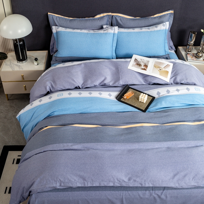 91家纺网 家纺一手货源 找家纺 威布斯 2025新款加厚纯棉全棉磨毛三件套四件套 北欧风情-灰