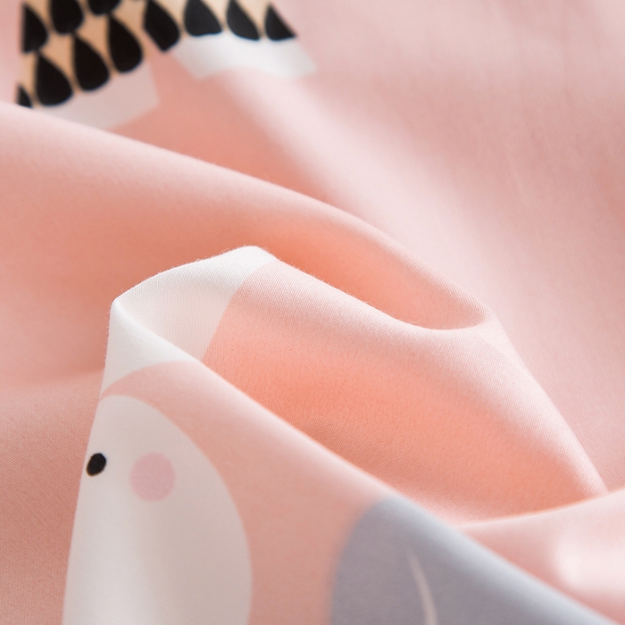 91家纺网 家纺一手货源 找家纺 2024新款A类60支印花儿童枕头套 粉象安安