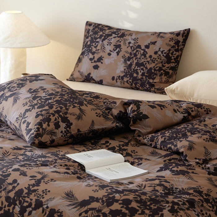 91家纺网 家纺一手货源 找家纺 怡家居 2024新款全棉磨毛印花四件套 墨染