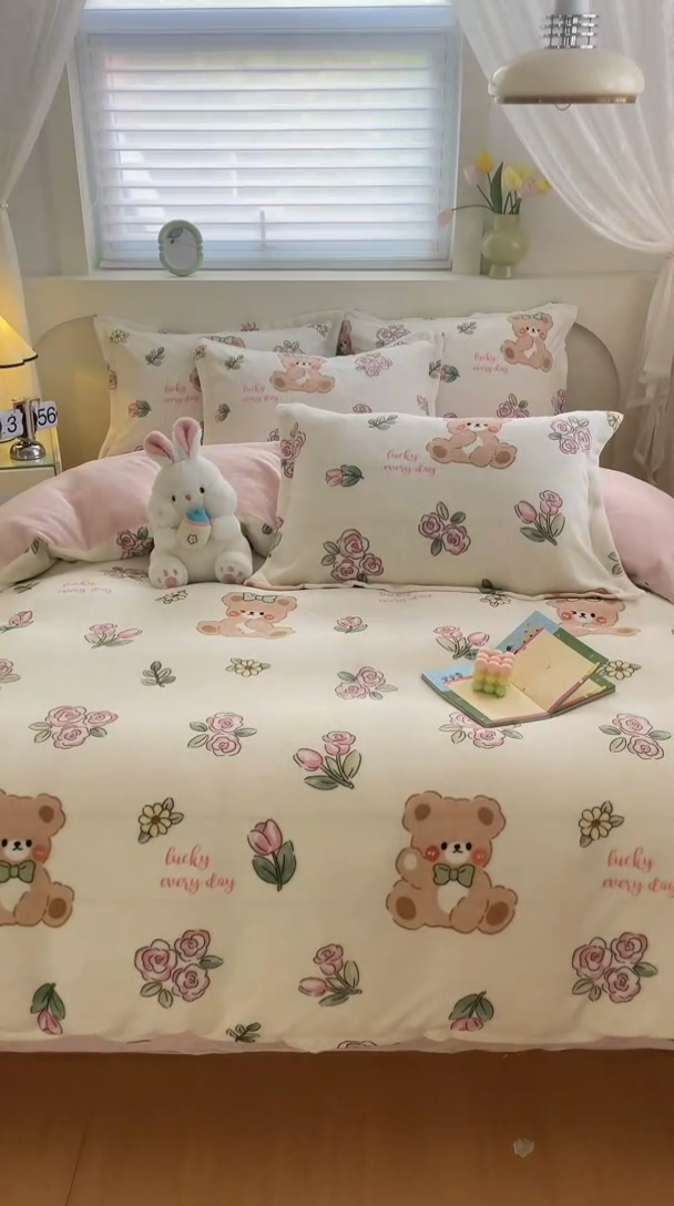 91家纺网 家纺一手货源 找家纺 梦之岛 2024新款高克重小清新印花牛奶绒保暖四件套 莫奈花园