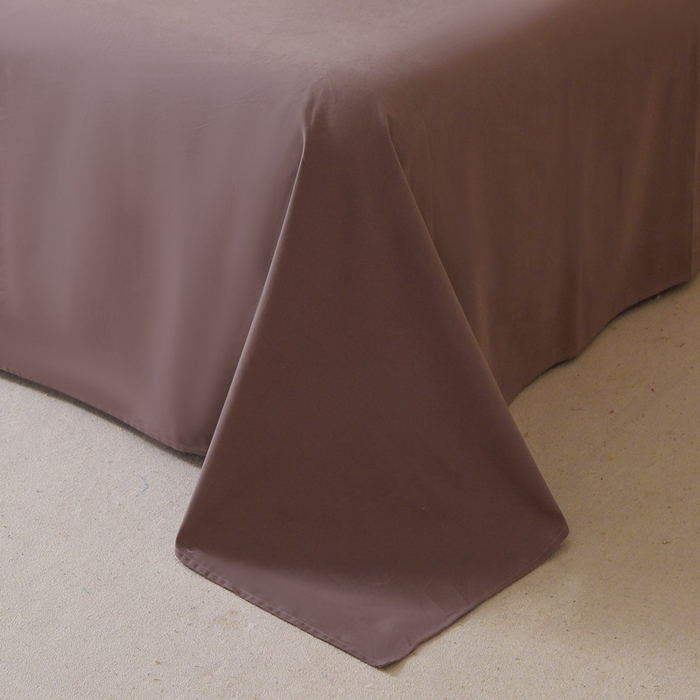 91家纺网 家纺一手货源 找家纺 晶缦家纺 2024新款全棉13376纯色喷气全棉磨毛单品床单 暖芸馨-深松棕