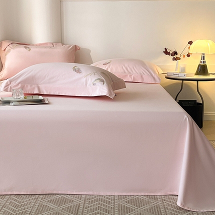 91家纺网 家纺一手货源 找家纺  【A类母婴级】冬季加厚保暖纯棉磨毛床单全棉纯色简约床罩澳棉长绒棉床上用品 芭比粉