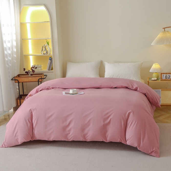 91家纺网 家纺一手货源 找家纺 晶缦家纺 2024新款全棉13376纯色喷气全棉磨毛单品被套 暖芸馨-山黎豆红