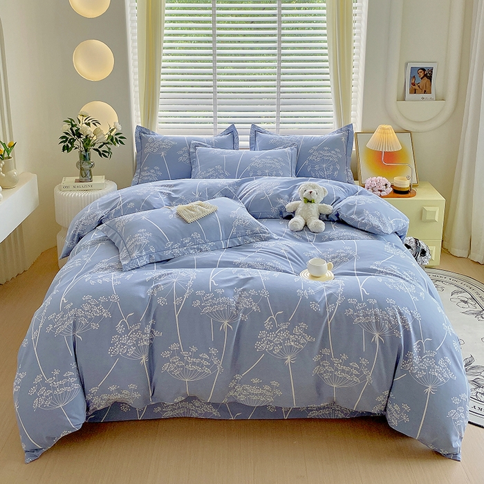 91家纺网 家纺一手货源 找家纺 威布斯 2025新款加厚纯棉全棉磨毛三件套四件套 晨慕间-灰