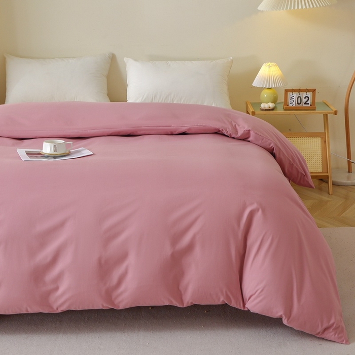 91家纺网 家纺一手货源 找家纺 晶缦家纺 2024新款全棉13376纯色喷气全棉磨毛单品被套 暖芸馨-山黎豆红