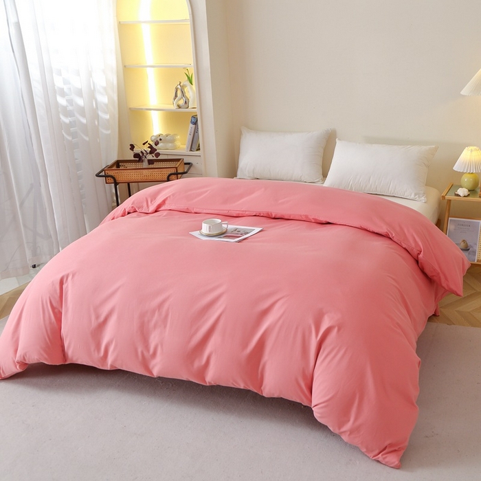 91家纺网 家纺一手货源 找家纺 晶缦家纺 2024新款全棉13376纯色喷气全棉磨毛单品被套 暖芸馨-蕊红玉