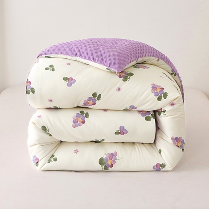 91家纺网 家纺一手货源 找家纺 （总）爱宝被业 2025新款水洗棉双层纱豆豆绒被