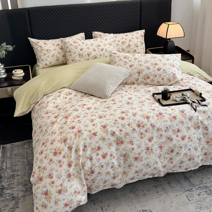 91家纺网 家纺一手货源 找家纺 怡家居 2024新款全棉磨毛印花四件套 春夕集