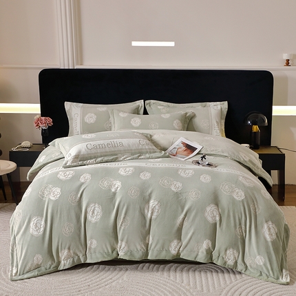 91家纺网 家纺一手货源 找家纺 （总）席之家 2024新款A类平雕印花全消光260克雅丝绒四件套