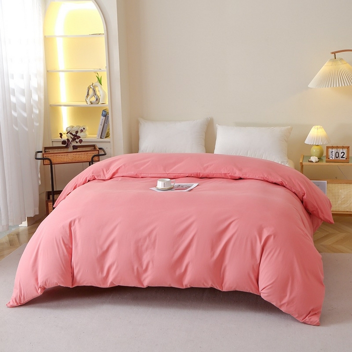 91家纺网 家纺一手货源 找家纺 晶缦家纺 2024新款全棉13376纯色喷气全棉磨毛单品被套 暖芸馨-蕊红玉