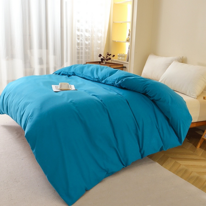 91家纺网 家纺一手货源 找家纺 晶缦家纺 2024新款全棉13376纯色喷气全棉磨毛单品被套 暖芸馨-云山蓝